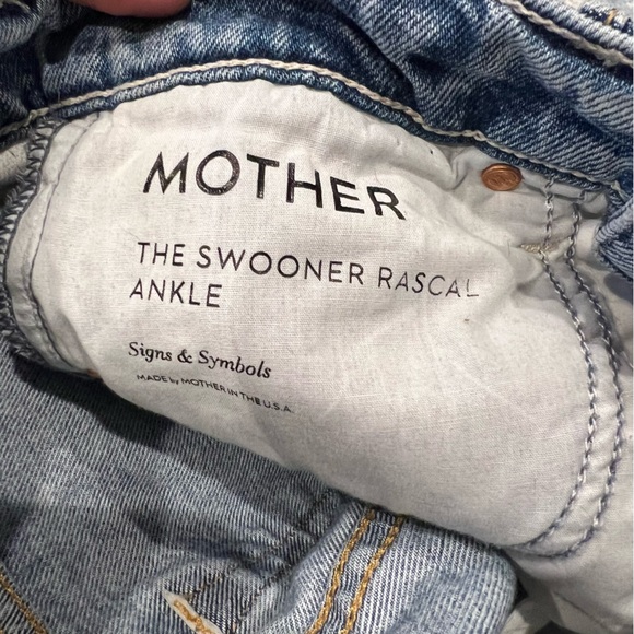 MOTHER SUPERIOR THE SWOONER RASCAL ANKLE Jeans Sign Wash Light - Picture 5 of 9